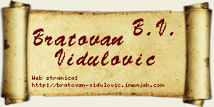 Bratovan Vidulović vizit kartica
